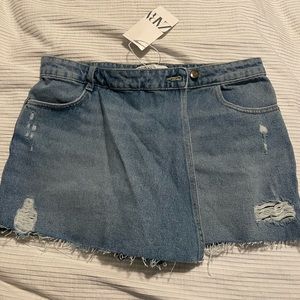 Zara blue denim, short/ skirt